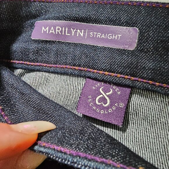 NYDJ Marilyn Straight leg Dark Wash Jean's Pants size 4 - Picture 7 of 13